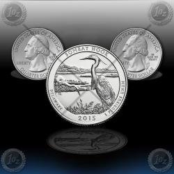 ZDA 25 Cents (29th Quarters) 2015 "Delaware - Bombay Hook" P+D ZDA 25 Cents (29th Quarters) 2015 "Delaware - Bombay Hook" P+D